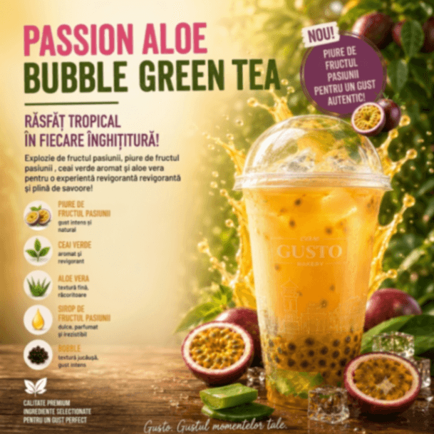 Passion aloe Buble Green tea - Patiseria | Cafenea | Brutarie Con Gusto Bakery in Chișinău