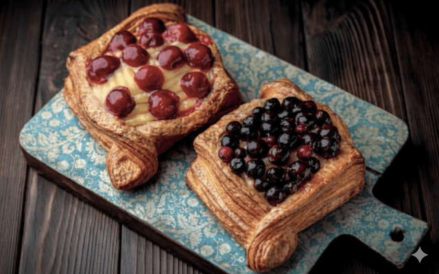 Foietaj cu fructe de sezon - Patiseria | Cafenea | Brutarie Con Gusto Bakery in Chișinău